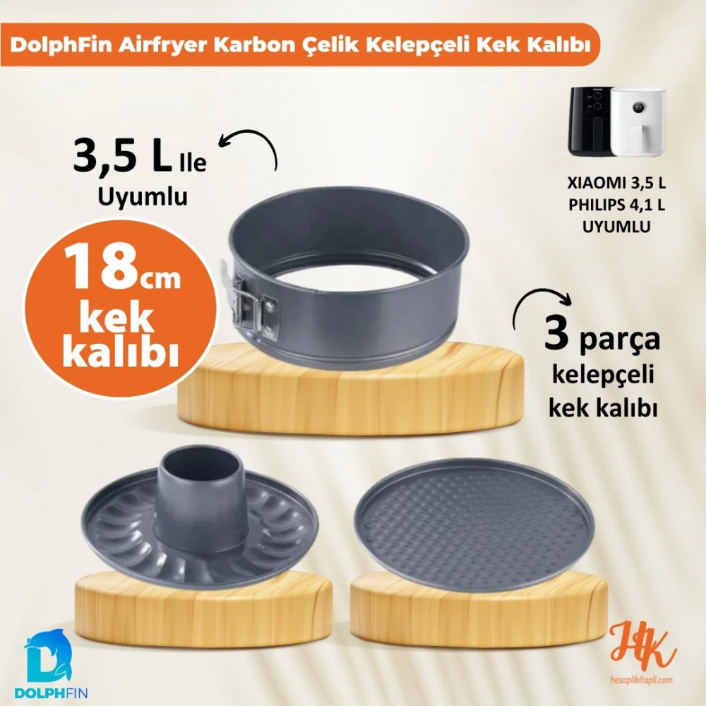 Dolphfin Airfryer Kelepçeli Kek Kalıbı