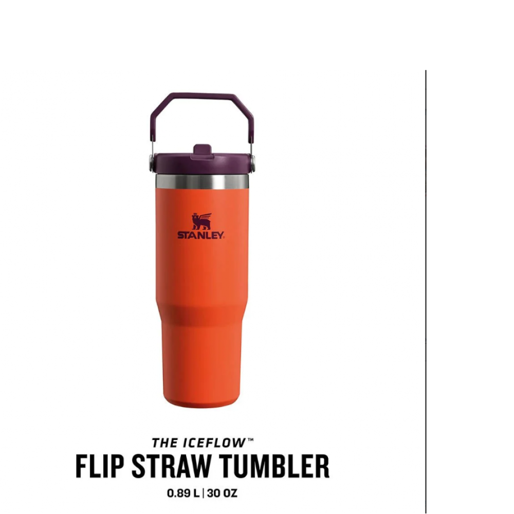 Stanley The Iceflow Flip Straw Turuncu-Mor 0.89 lt Pipetli Termos Bardak